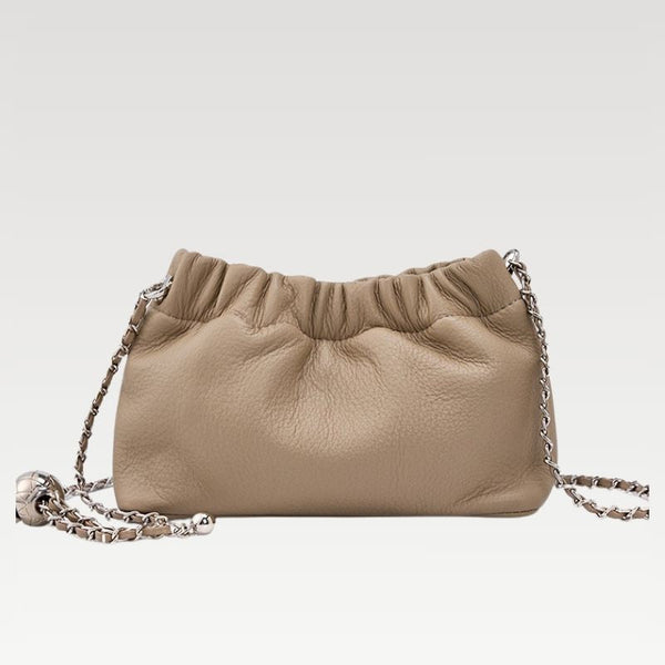 Trendy Leather Cloud Bag | Chic Quilted Chain Bag for Women - Stylish Crossbody & Shoulder Bag